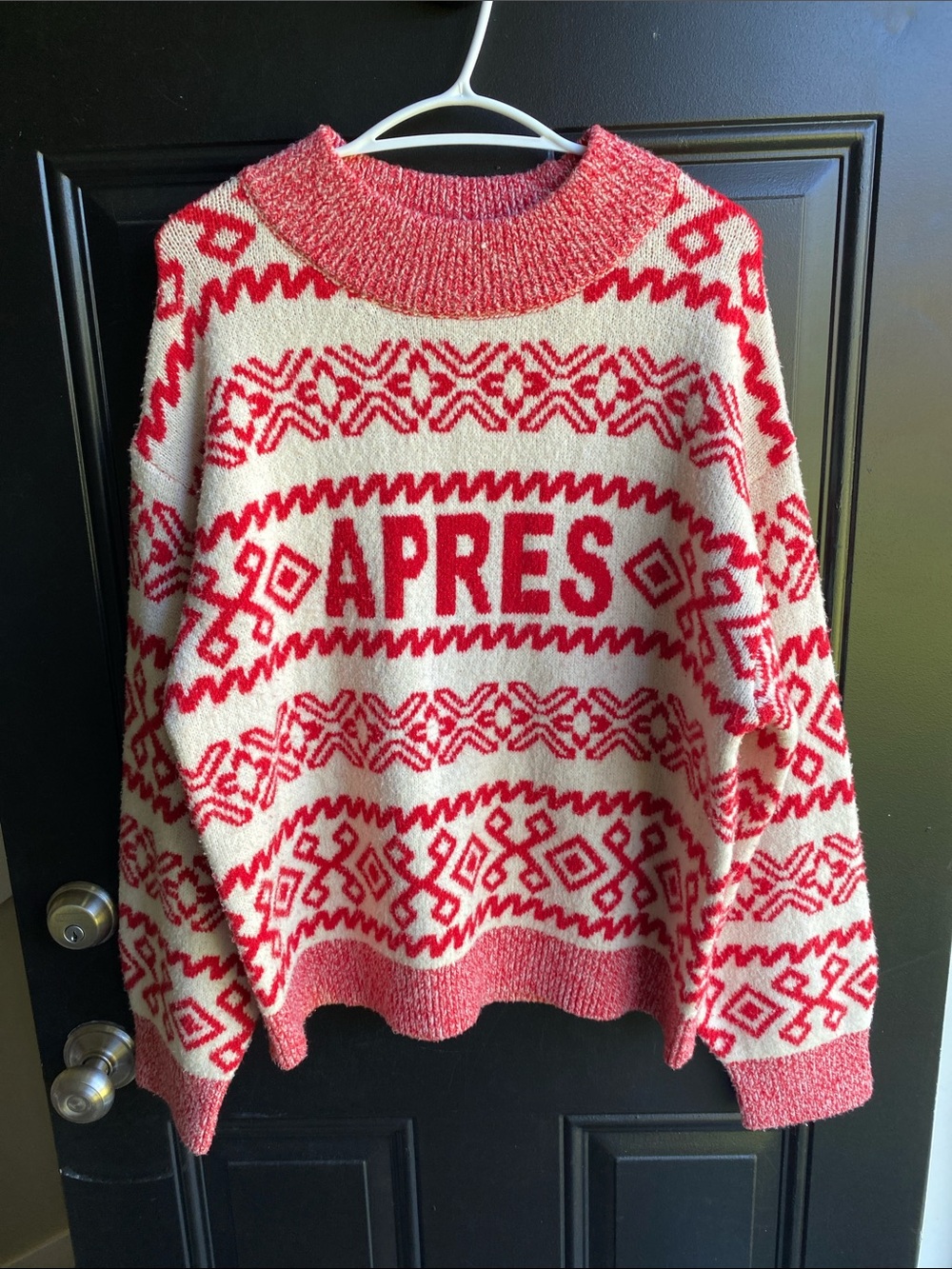 Cream & Red Fair Isle Apres Sweater